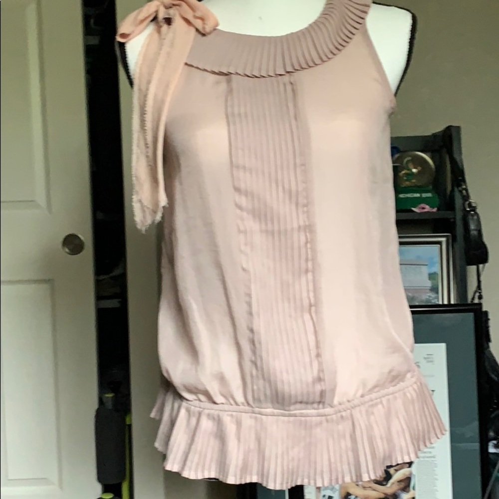 Loft Petite Knife Pleat Peplum Top